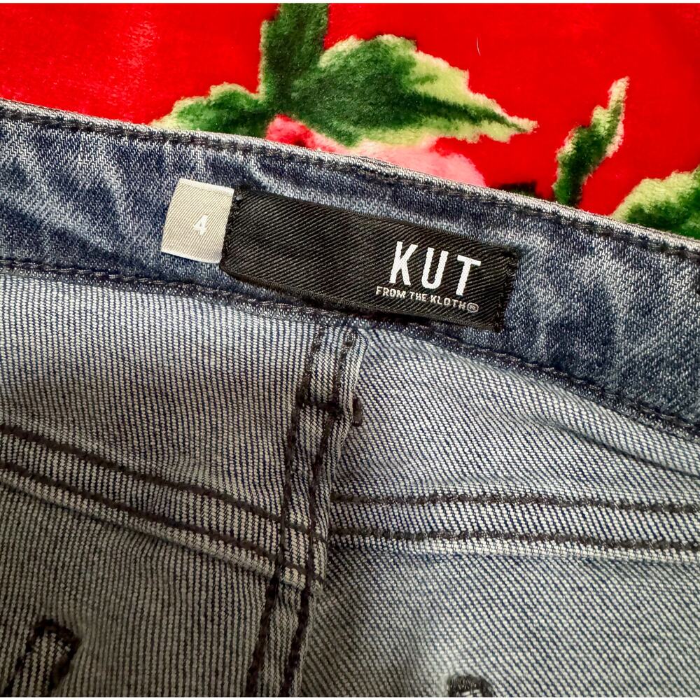 KUT Flare Ankle Jeans Gray Women's 4 Raw Hem Y2K Boho Soft Grunge Alt Edgy Rock - Picture 16 of 16
